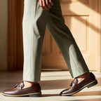 Handmade Stitched Alligator Textured Dark Brown Premium Leather Loafers: Slip-On Dress Shoes