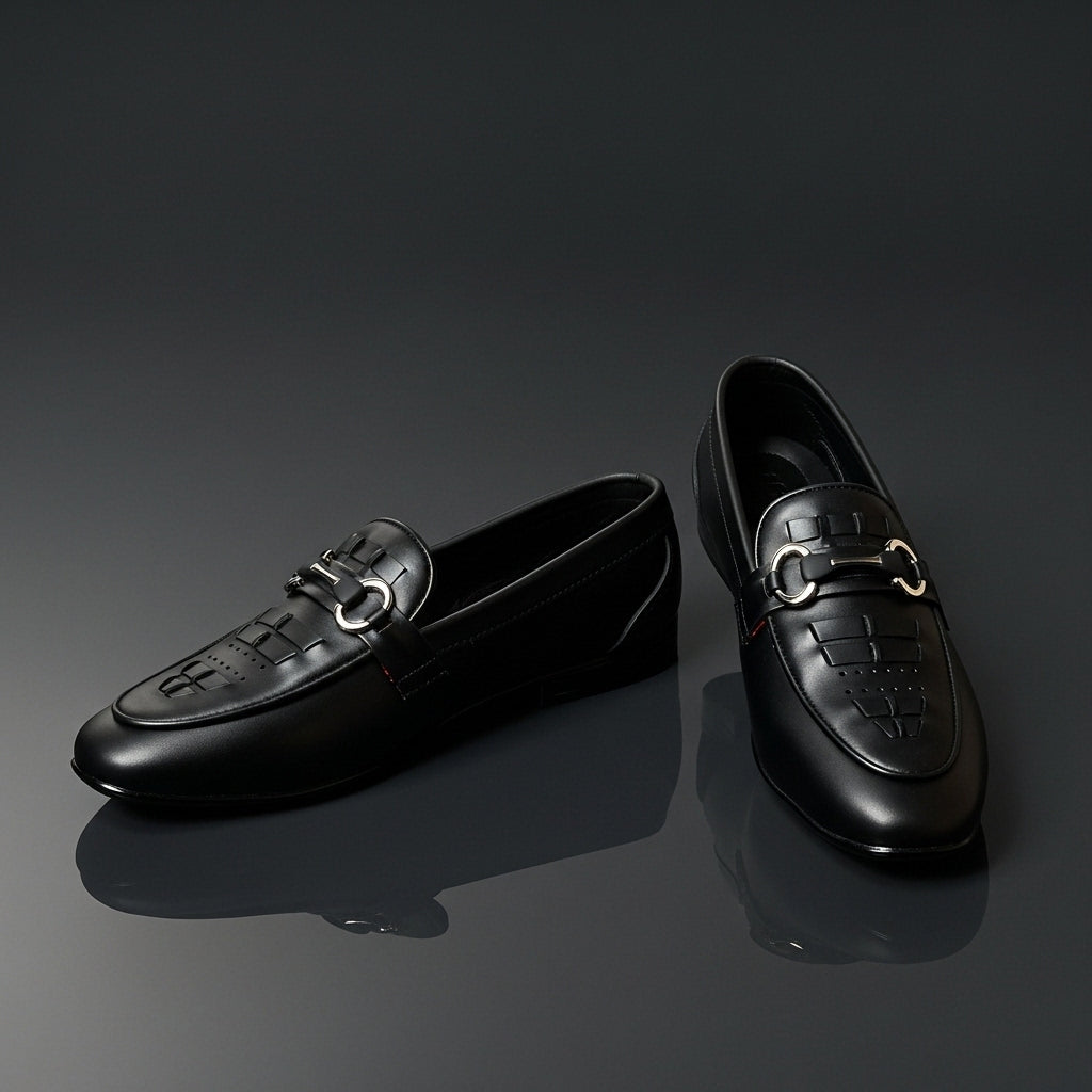 Regal Buckle Black Loafers