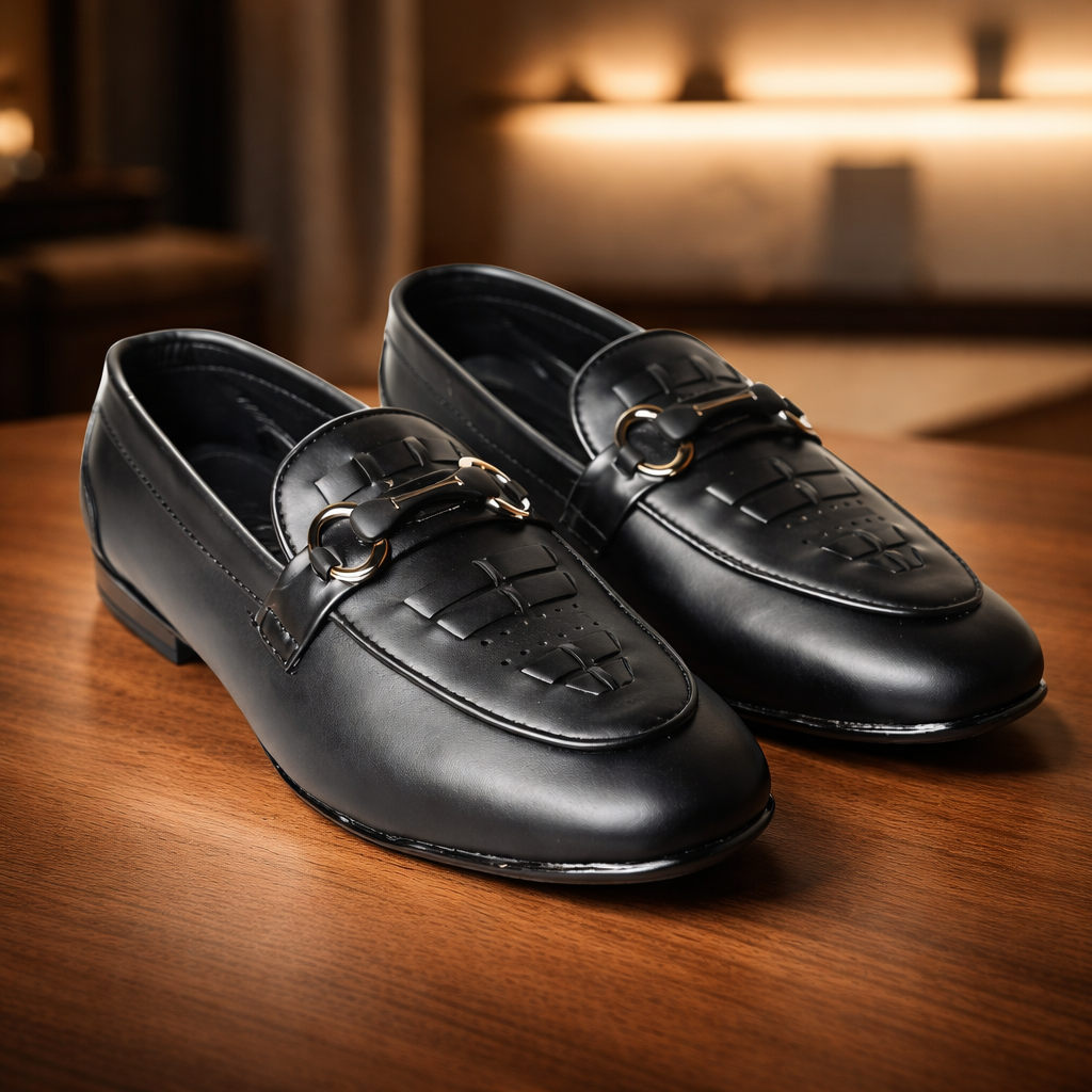Regal Buckle Black Loafers